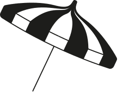 Sun umbrella black Motto